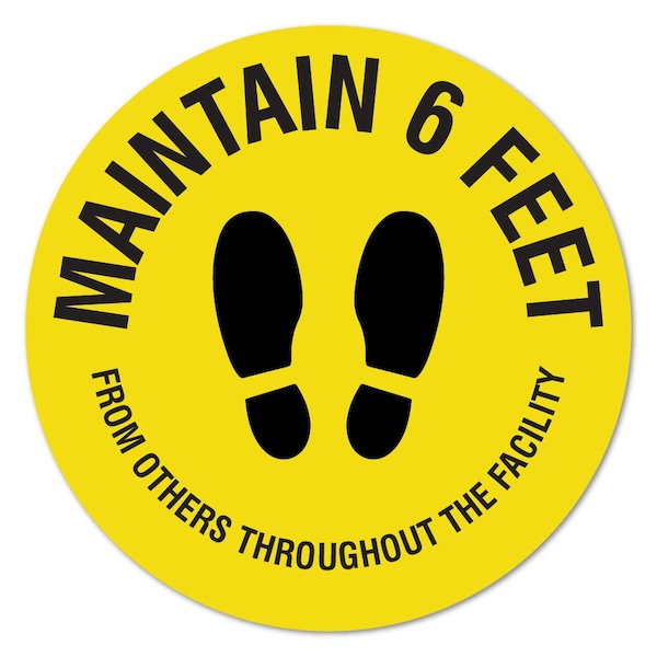 Signmission Maintain 6 Feet Non-Slip Floor Graphic, 7in Vinyl Decal, 7" x 7", FD-C-7-99988 FD-C-7-99988 - main